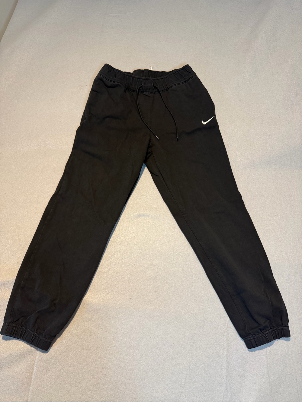 Nike Black Jogger Sweatpants with White Swoosh
